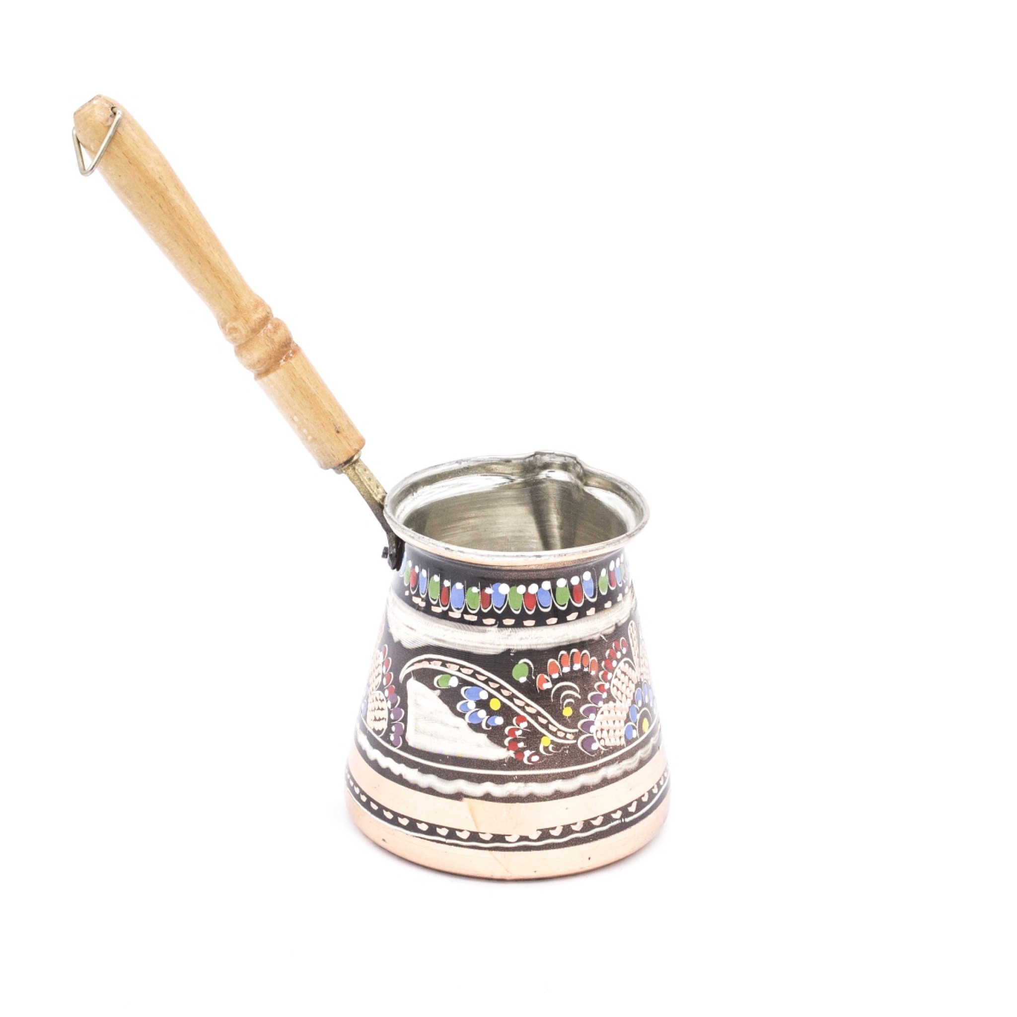 Медно джезве с цветна гравюра